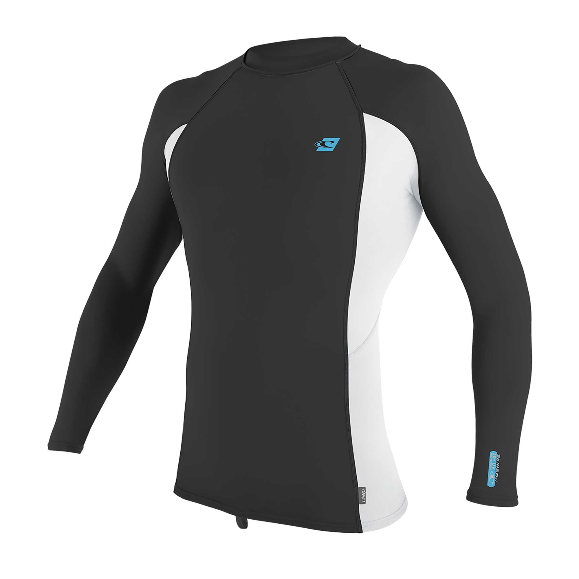 Lycra z dolgimi rokavi O'Neill Skins L/S, oprijeta, črna-bela, moška