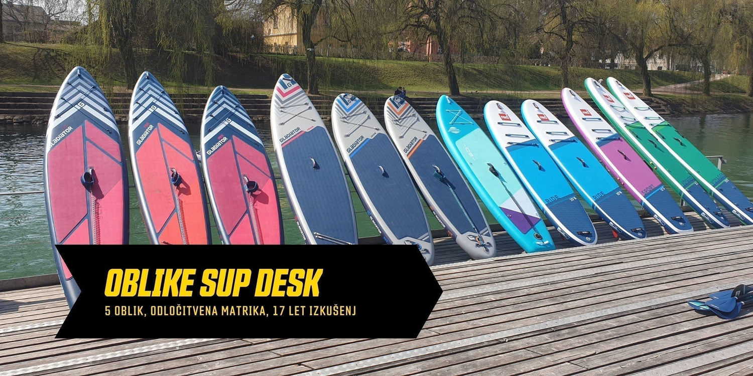 Oblike sup deske - vsestranske, touring, race, joga, windsup