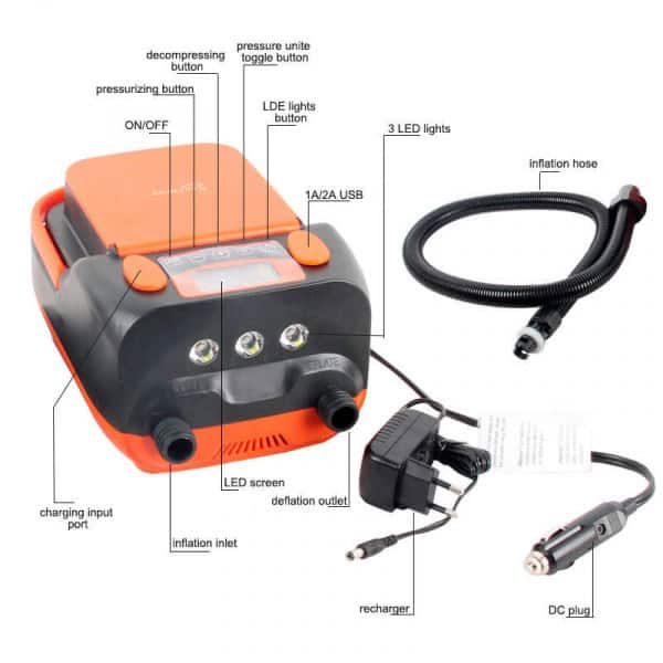 Sup kompresor z baterijo 16 psi - vsebina kompleta